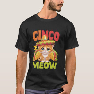 Camiseta Cinco De Meow Gato Sombrero Poncho Cinco De Mayo C