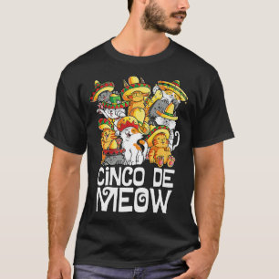 Camiseta Cinco de Meow Mayo Cat Sombrero México Taco Cinco 