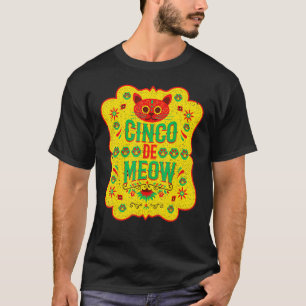 Camiseta Cinco De Meow Mayo Floral Gatito Lindo Fiesta Mexi