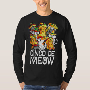 Camiseta Cinco De Meow Mayo Gato Sombrero Taco Mexicano Cin