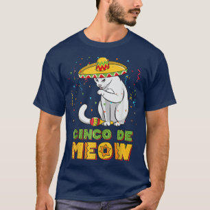 Camiseta Cinco De Meow Meican Sombrer Cat Funny Cinco De Ma
