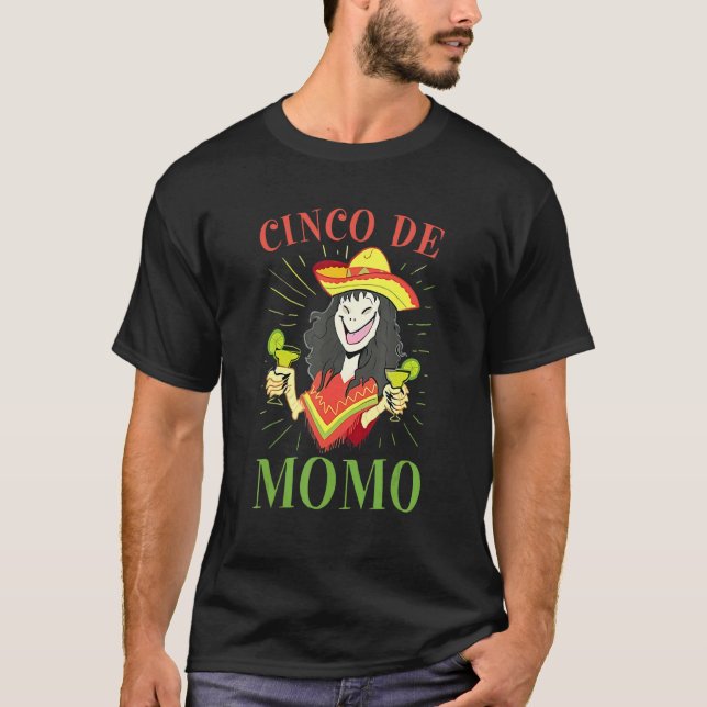 Camiseta Cinco De Momo bebiendo feliz Cinco De Mayo (Anverso)