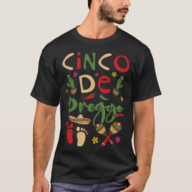 Camiseta Cinco De Preggo Cinco De Mayo Pregnancy Mexican Ba (Anverso)