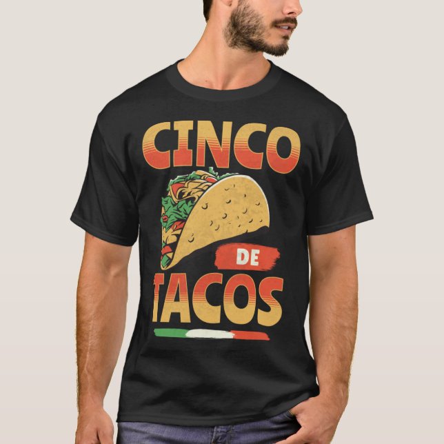 Camiseta Cinco de Tacos  Cinco de Mayo Pun Saying Taco (Anverso)