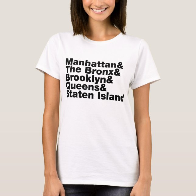 Camiseta Cinco distritos ~ Nueva York (Anverso)