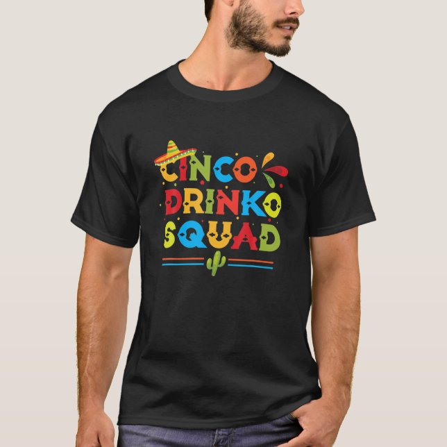 Camiseta Cinco drinko cómico cinco de mayo (Anverso)