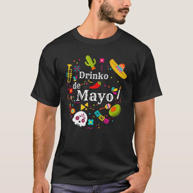 Camiseta Cinco Drinko De Mayo Hombres Mujeres Bebiendo Mamá (Anverso)