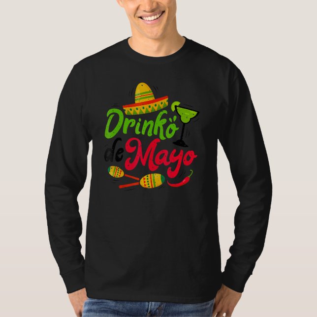 Camiseta Cinco Drinko De Mayo Hombres Mujeres Bebiendo Mamá (Anverso)