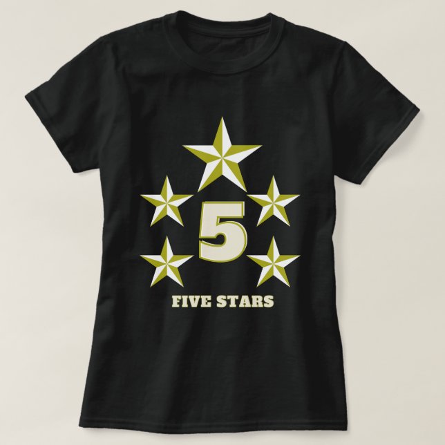 Camiseta cinco estrellas (Diseño del anverso)