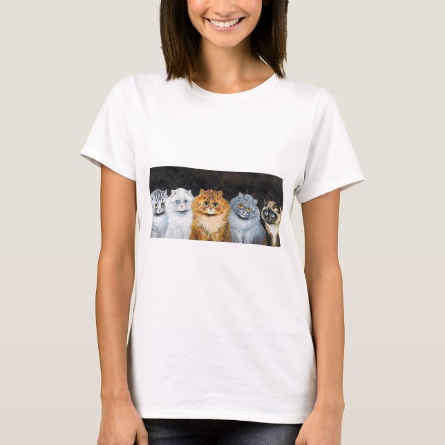 Camiseta Cinco gatos, Louis Wain (Anverso)