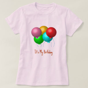 Camiseta Cinco globos de cumpleaños Es mi cumpleaños Person