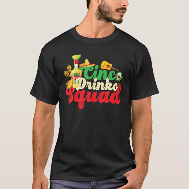Camiseta Cinco hilos de dragón que beben Fiesta Funny Cinco (Anverso)