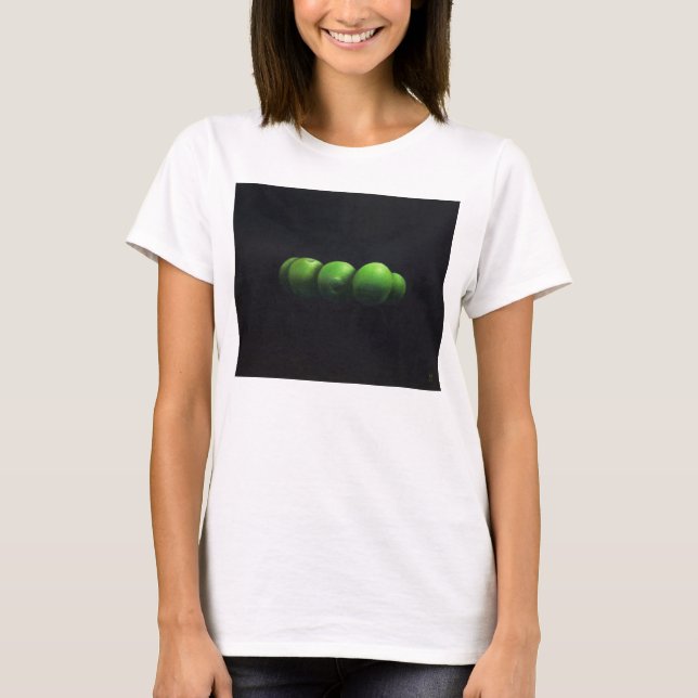 Camiseta Cinco manzanas verdes (Anverso)