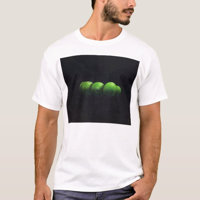 Camiseta Cinco manzanas verdes (Anverso)