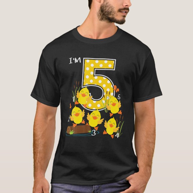 Camiseta Cinco niños de pato canto de enfermería quinto cum (Anverso)