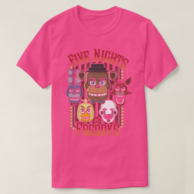 Camiseta Cinco Noches En Freddys Pizzeria MultiCharacter (Diseño del anverso)