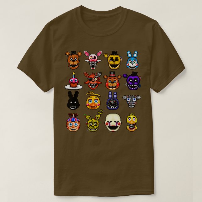 Camiseta Cinco noches en la colección de arte Freddys Pixel (Diseño del anverso)
