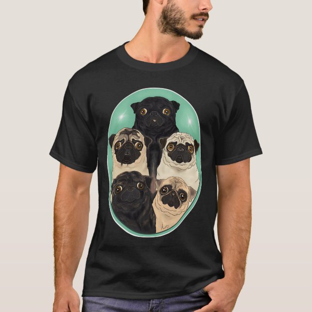 Camiseta Cinco Pugs por FivePugs (Anverso)