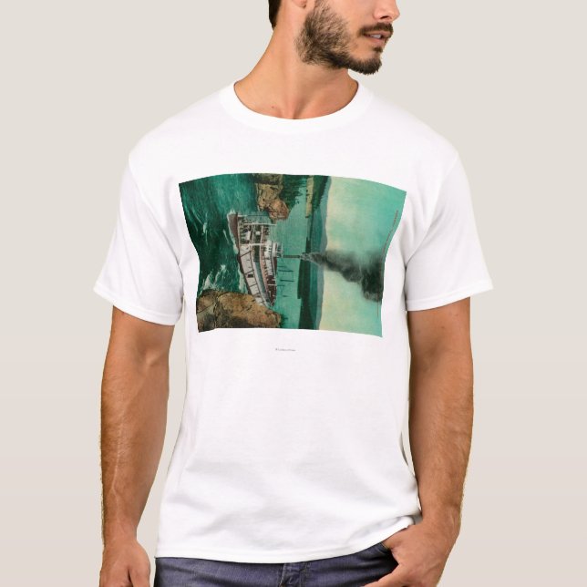 Camiseta Cinco Rapids del dedo con el caballo blanco del (Anverso)
