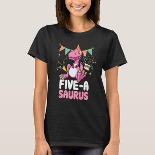 Camiseta Cinco Saurus Dinosaur Cute Kiddo Rex