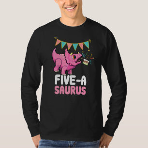 Camiseta Cinco Saurus Dinosaur Cute Kiddo Triceratops