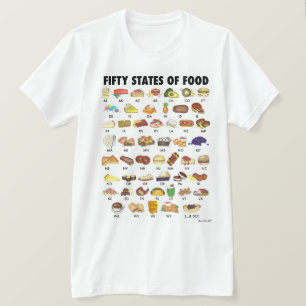 CAMISETA CINCUENTA ESTADOS DE ALIMENTOS EE.UU.