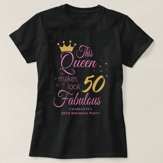 Camiseta Cincuenta fabulosos 50 años de fiesta de cumpleaño (Diseño del anverso)