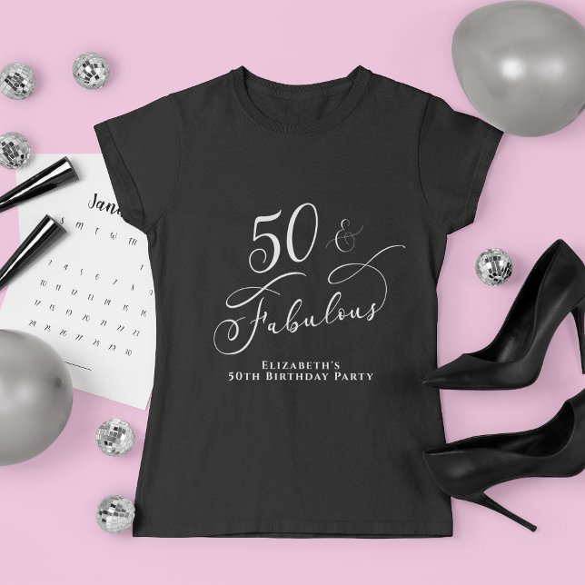 Camiseta Cincuenta fabulosos 50 cumpleaños fiesta negro (Subido por el creador)