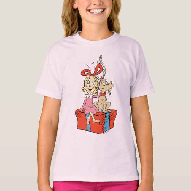 Camiseta Cindy Lou Who and Max on a Present (Anverso)