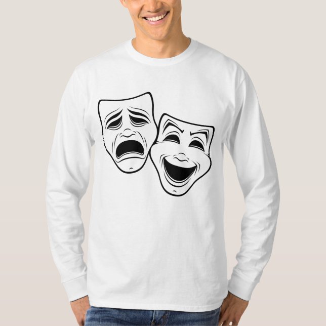 Camiseta Cine De Comedia Y Tragedia Enmascara La Línea Negr (Anverso)
