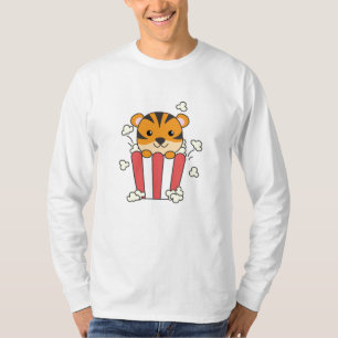 Camiseta Cine de Popcorn Tiger por la noche depredador de c