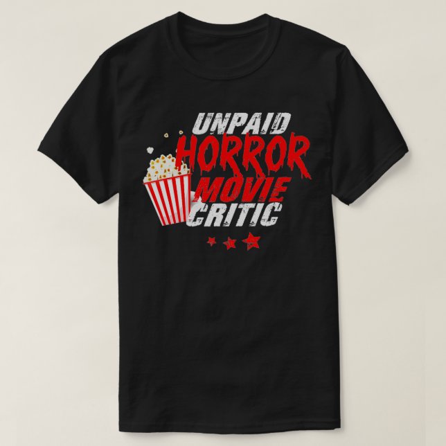 Camiseta Cine de terror sin paga, películas críticas y fans (Diseño del anverso)