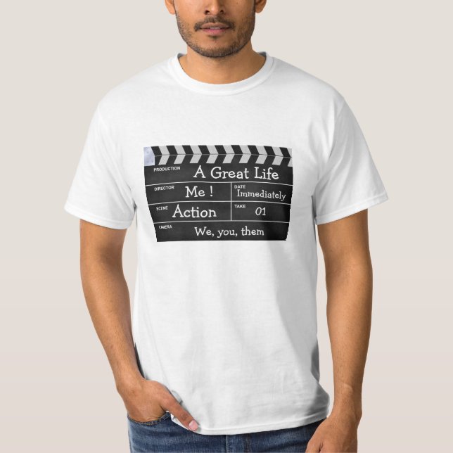 Camiseta cine del clapperboard "una gran vida " (Anverso)