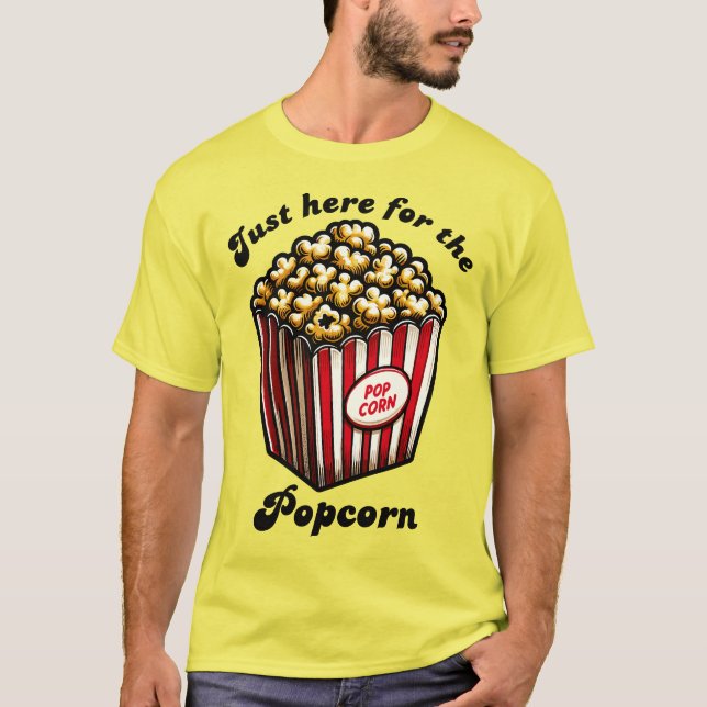 Camiseta Cine divertida justo aquí para los palomitas de ma (Anverso)