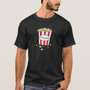 Camiseta Cine divertido palomitas de maíz en cubo blanco ro