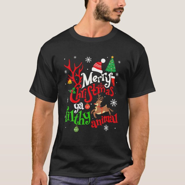 Camiseta Cine Gracioso Solo En Casa. Feliz Navidad. (Anverso)