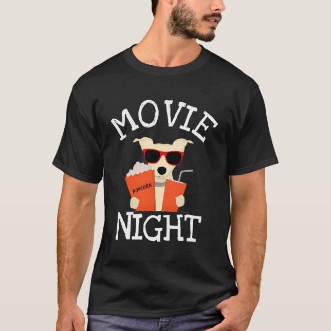 Camiseta Cine Noche Funny Popcorn Lover Movie Aovers Gift (Anverso)