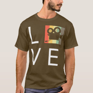 Camiseta Cineasta de cámara de cine vintage retro de amor _