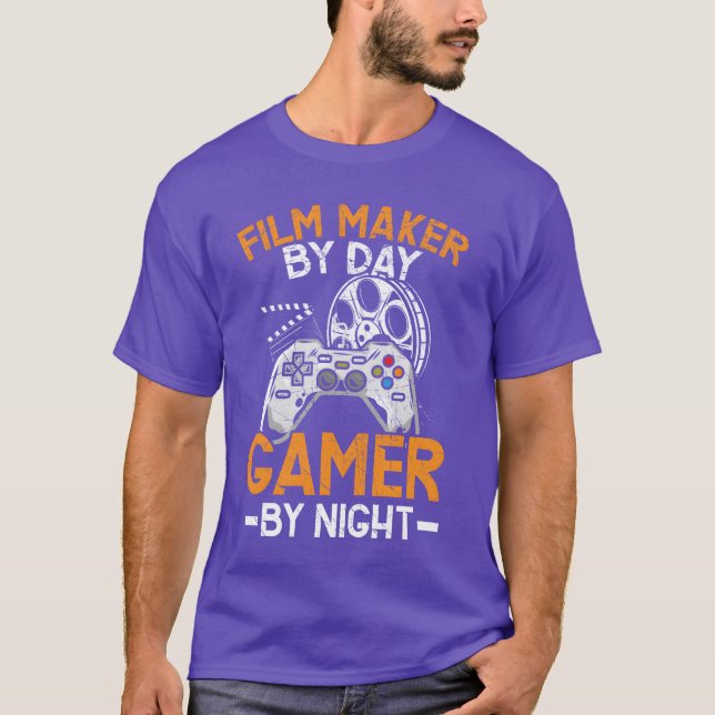 Camiseta Cineasta Por Día Gamer Por Noche Cineñero Gaming (Anverso)