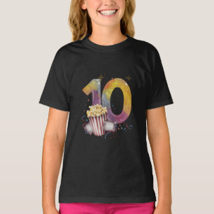 Camiseta Cinema Adventure 10° cumpleaños Estrellas Popcorn