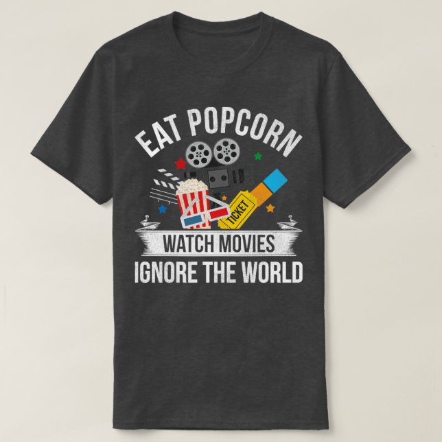 Camiseta Cinema Ticket Snack Retro Popcorn (Diseño del anverso)