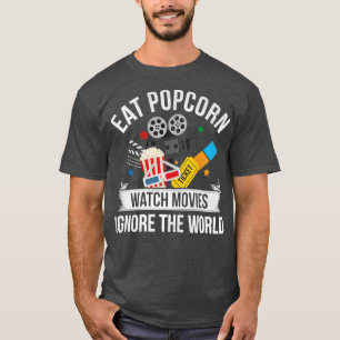 Camiseta Cinema Ticket Snack Retro Popcorn