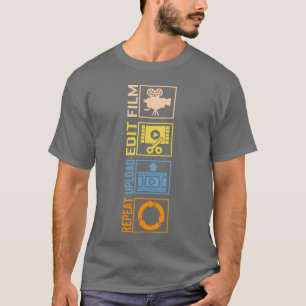 Camiseta Cinematografía Edición Subir Repetición divertida