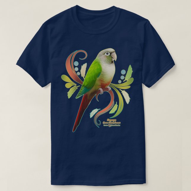 Camiseta Cinnamon Green Cheek Conure (Diseño del anverso)