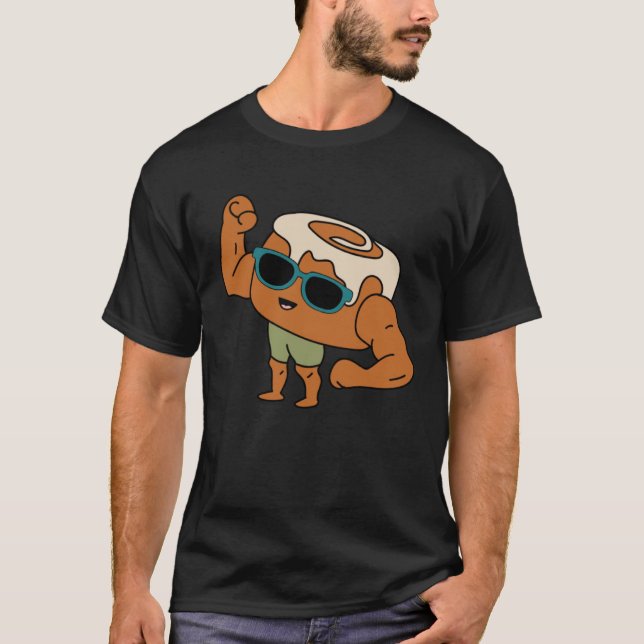 Camiseta Cinnamon Roll Gym Bodybuilding Workout Fitness (Anverso)