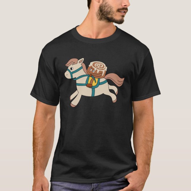 Camiseta Cinnamon Roll is Horseriding Ironic Horse Illustra (Anverso)