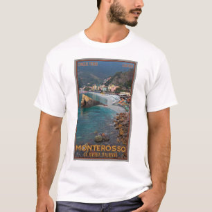Camiseta Cinque Terre - playa de Monterosso de la mañana