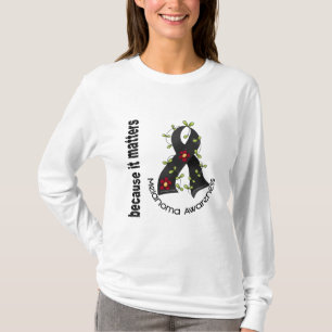 Camiseta Cinta 3 de la flor del cáncer de piel del melanom