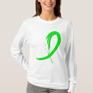 Camiseta Cinta A4 de la verde lima del linfoma Non-Hodgkin