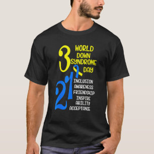 Camiseta Cinta amarilla azul 321 síndrome de Down mundial A